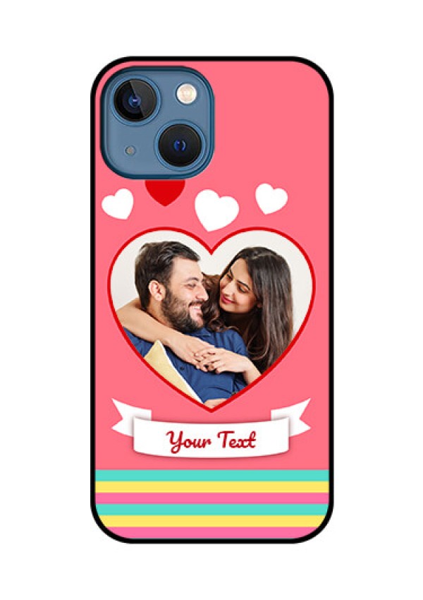 iPhone 13 Mini Photo Printing on Glass Case - Love Doodle Design