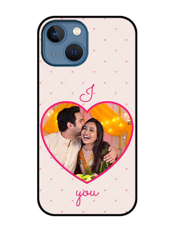 Custom iPhone 13 Mini Custom Glass Mobile Case - Heart Shape Design