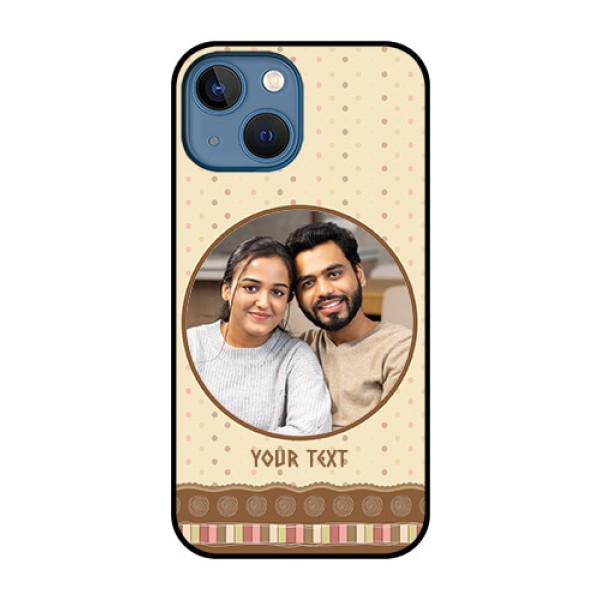 iPhone 13 Mini Custom Glass Mobile Case - Brown Dotted Mobile Case Design iPhone 13 Mini Custom Glass Mobile Case - Brown Dotted Mobile Case Design