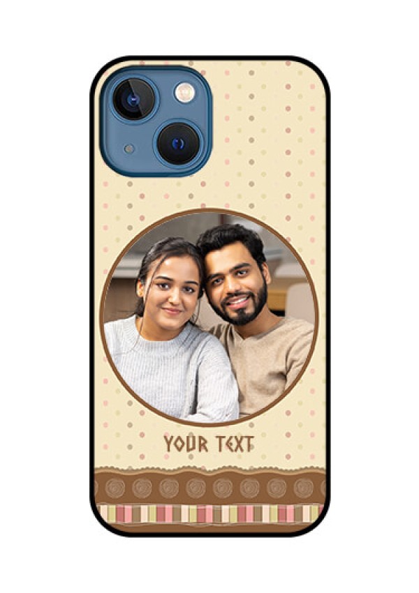 iPhone 13 Mini Custom Glass Mobile Case - Brown Dotted Mobile Case Design