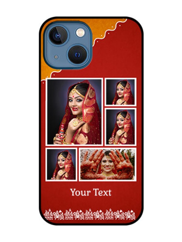 Custom iPhone 13 Mini Personalized Glass Phone Case - Wedding Pic Upload Design