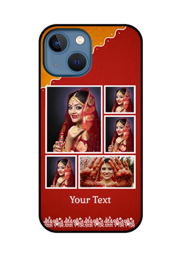 iPhone 13 Mini Personalized Glass Phone Case - Wedding Pic Upload Design