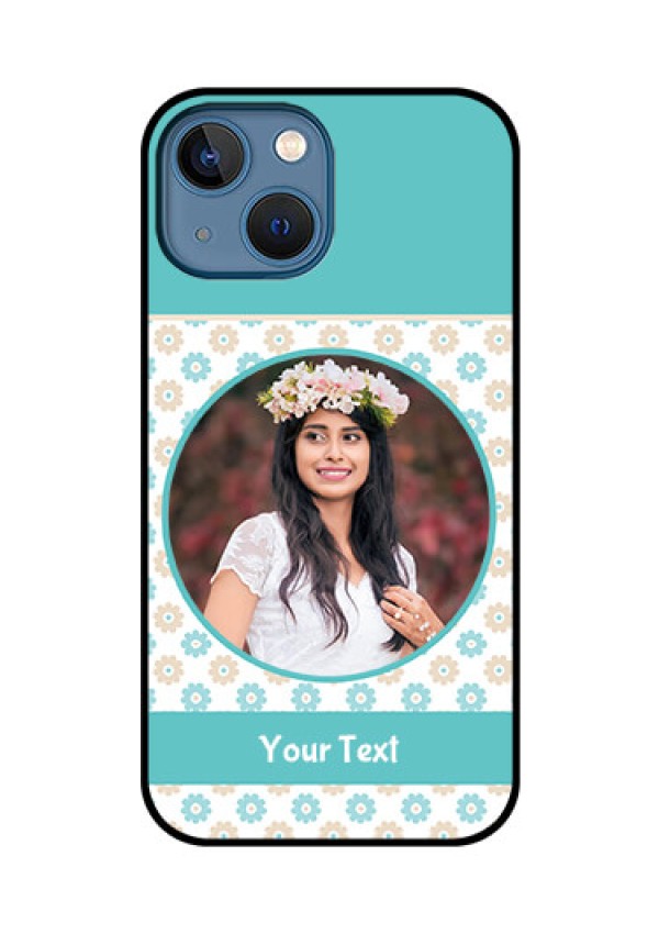 iPhone 13 Mini Custom Glass Mobile Case - Beautiful Flowers Design