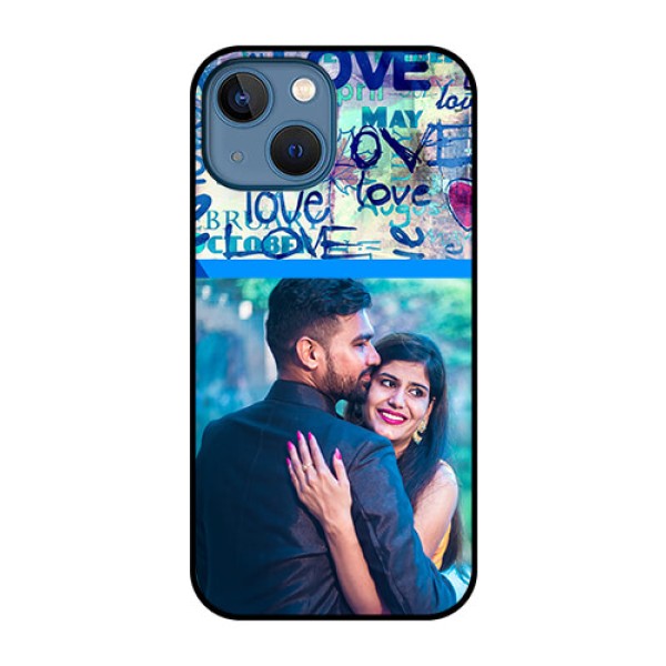 iPhone 13 Mini Custom Glass Mobile Case - Colorful Love Design