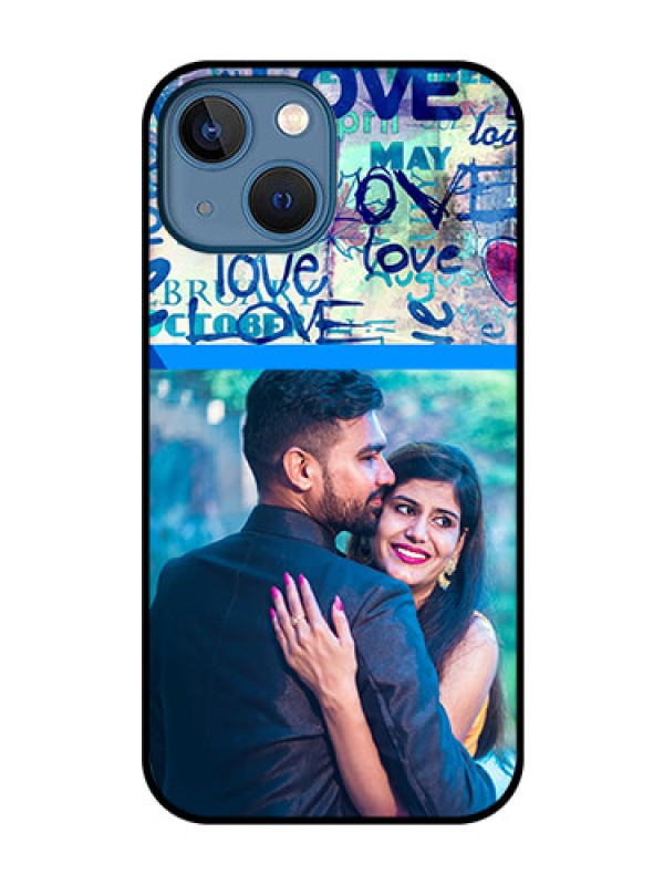 Custom iPhone 13 Mini Custom Glass Mobile Case - Colorful Love Design
