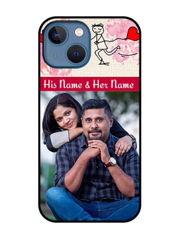 Custom iPhone 13 Mini Photo Printing on Glass Case - You and Me Case Design