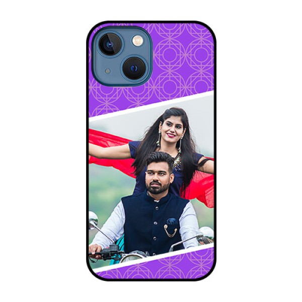 iPhone 13 Mini Custom Glass Phone Case - Violet Pattern Design iPhone 13 Mini Custom Glass Phone Case - Violet Pattern Design