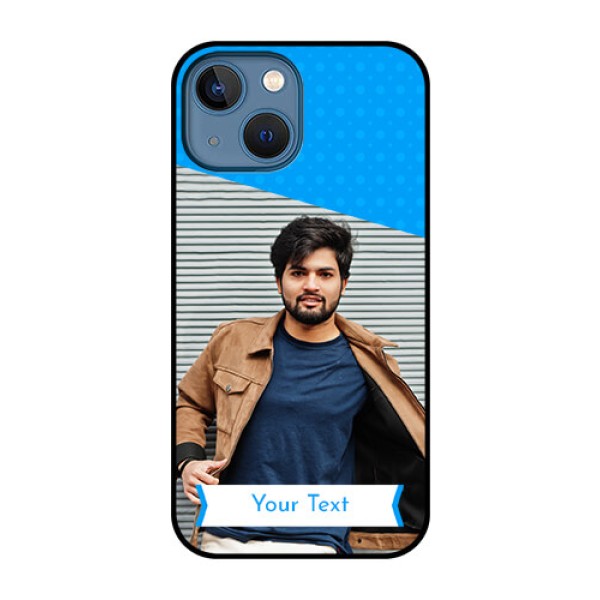 iPhone 13 Mini Photo Printing on Glass Case - Simple Blue Color Design