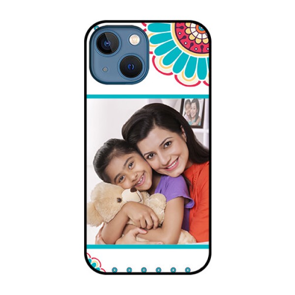 iPhone 13 Mini Custom Glass Phone Case - Flower Design