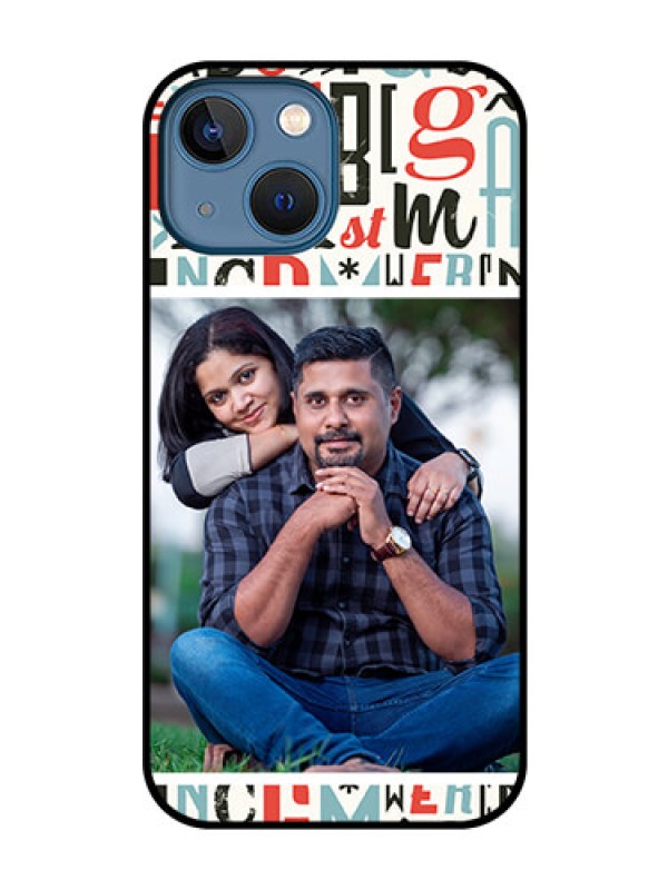 Custom iPhone 13 Mini Personalized Glass Phone Case - Alphabet Design