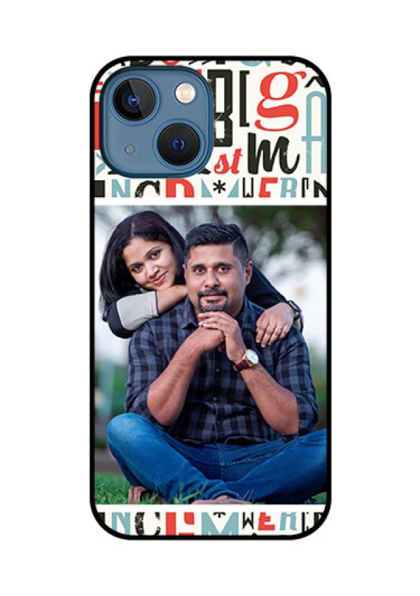 iPhone 13 Mini Personalized Glass Phone Case - Alphabet Design