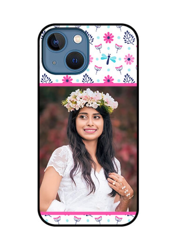 iPhone 13 Mini Photo Printing on Glass Case - Colorful Flower Design