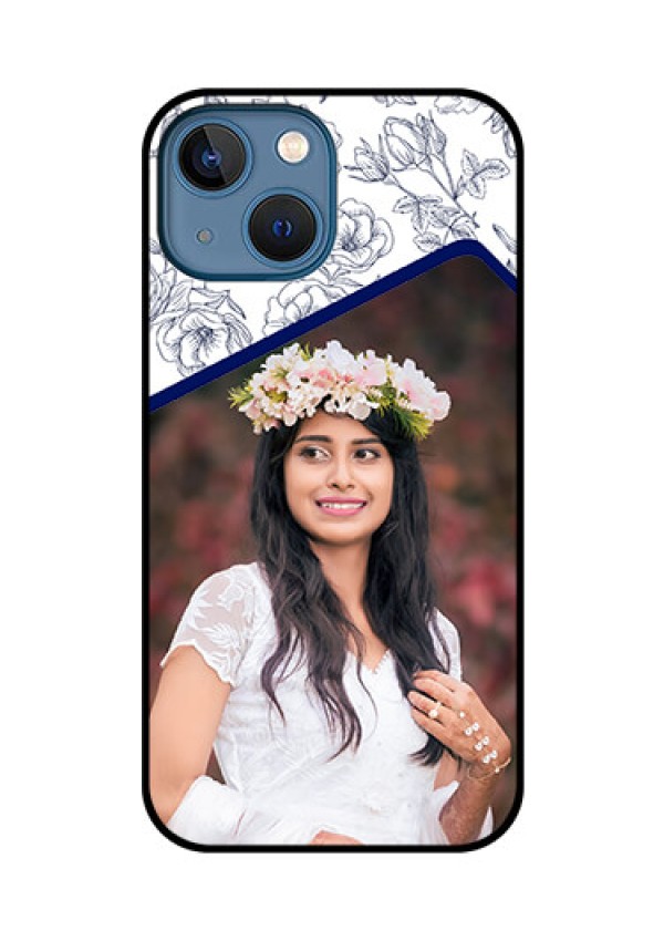 iPhone 13 Mini Personalized Glass Phone Case - Premium Floral Design