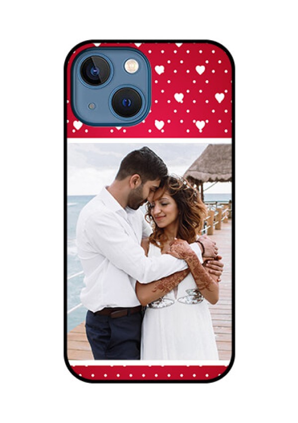 iPhone 13 Mini Photo Printing on Glass Case - Hearts Mobile Case Design