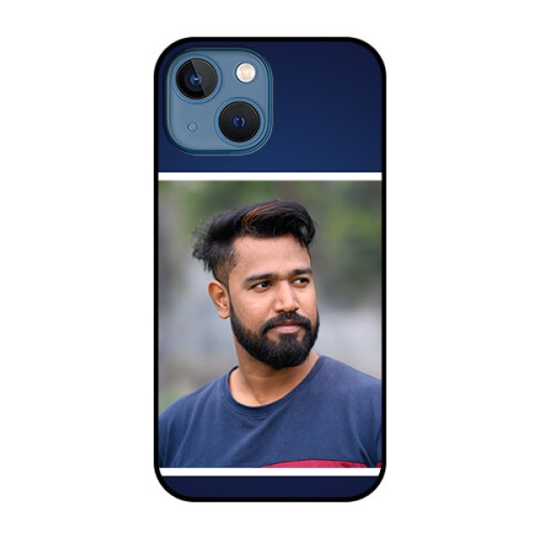 iPhone 13 Mini Personalized Glass Phone Case - Simple Royal Blue Design iPhone 13 Mini Personalized Glass Phone Case - Simple Royal Blue Design