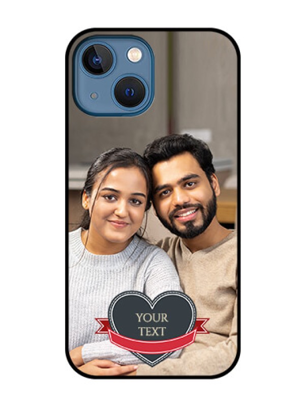 Custom iPhone 13 Mini Custom Glass Phone Case - Just Married Couple Design