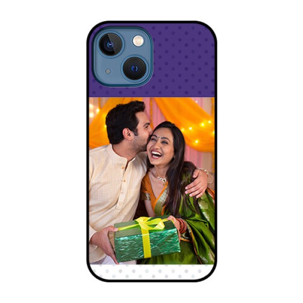 iPhone 13 Mini Personalized Glass Phone Case - Violet Pattern Design iPhone 13 Mini Personalized Glass Phone Case - Violet Pattern Design