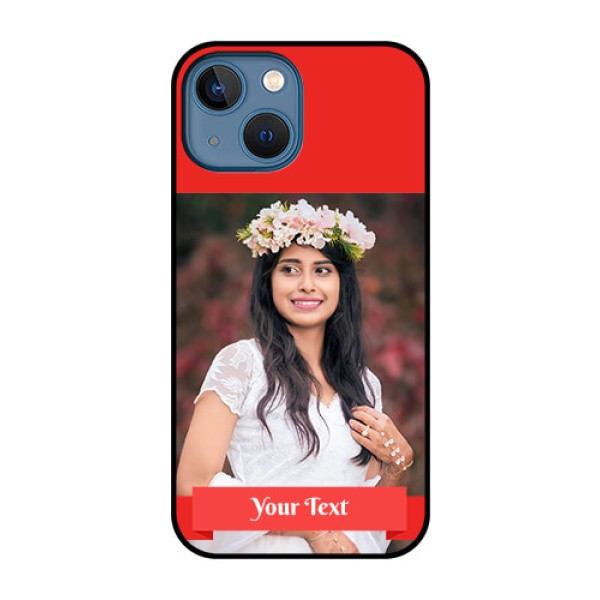 iPhone 13 Mini Custom Glass Phone Case - Simple Red Color Design iPhone 13 Mini Custom Glass Phone Case - Simple Red Color Design