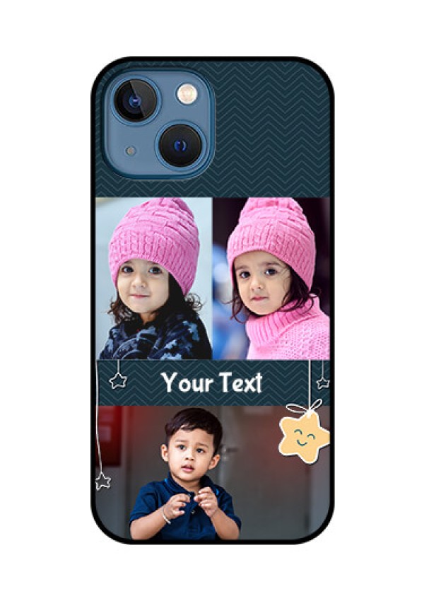 iPhone 13 Mini Custom Glass Mobile Case - Hanging Stars Design