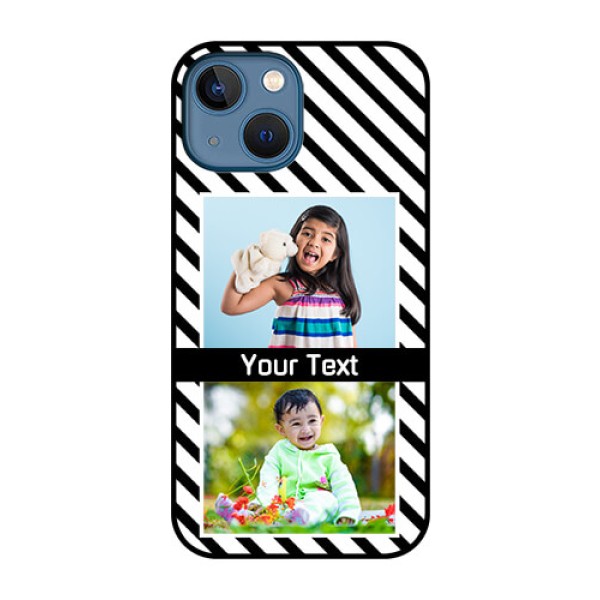 iPhone 13 Mini Photo Printing on Glass Case - Black And White Stripes Design iPhone 13 Mini Photo Printing on Glass Case - Black And White Stripes Design