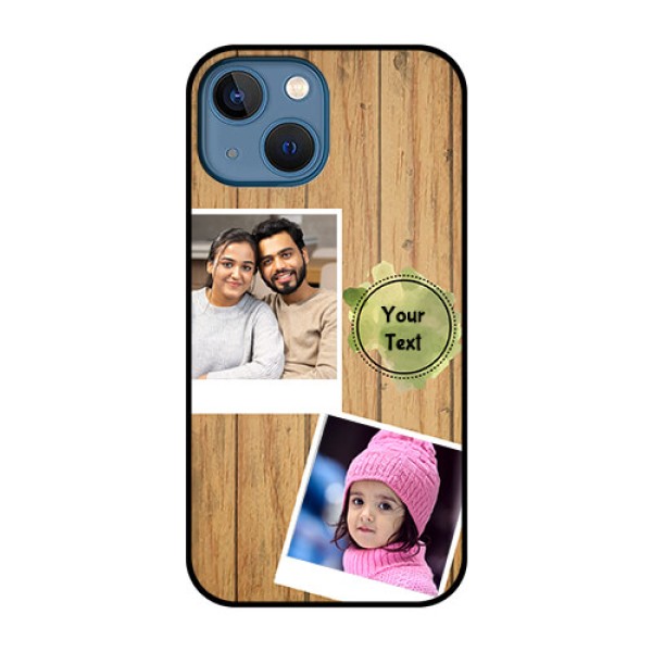 iPhone 13 Mini Custom Glass Phone Case - Wooden Texture Design