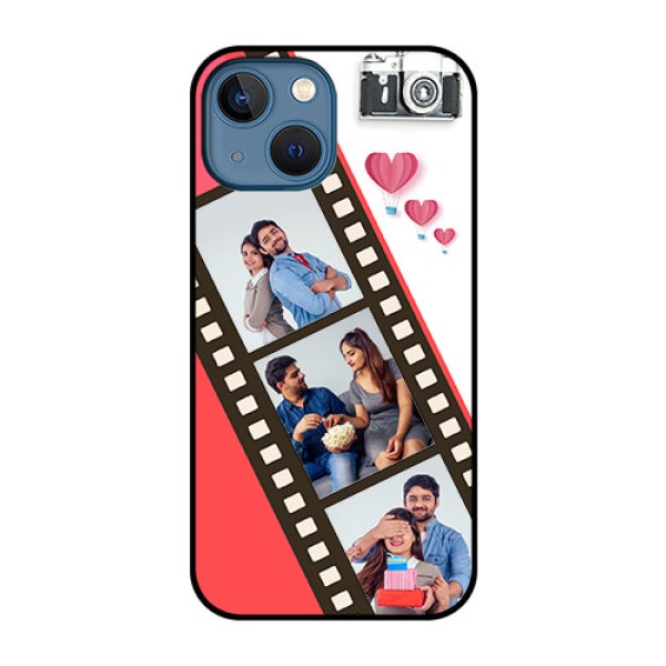 iPhone 13 Mini Personalized Glass Phone Case - 3 Image Holder with Film Reel iPhone 13 Mini Personalized Glass Phone Case - 3 Image Holder with Film Reel