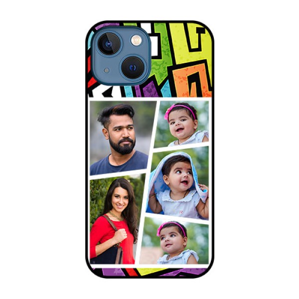 iPhone 13 Mini Custom Glass Phone Case - Graffiti pattern Design