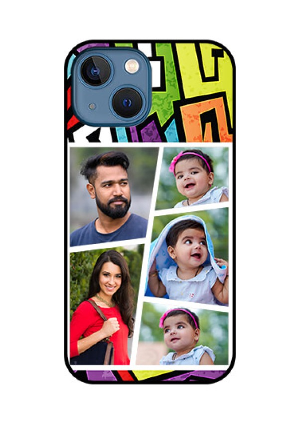 iPhone 13 Mini Custom Glass Phone Case - Graffiti pattern Design