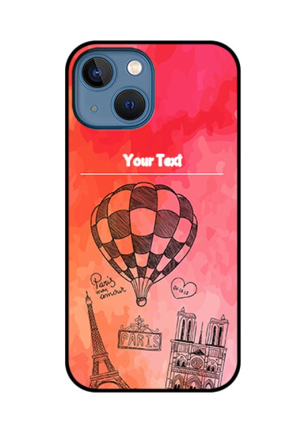 iPhone 13 Mini Custom Glass Phone Case - Paris Theme Design