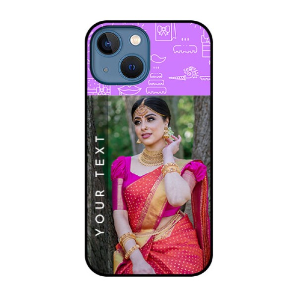 iPhone 13 Mini Custom Glass Mobile Case - Birthday Icons Design