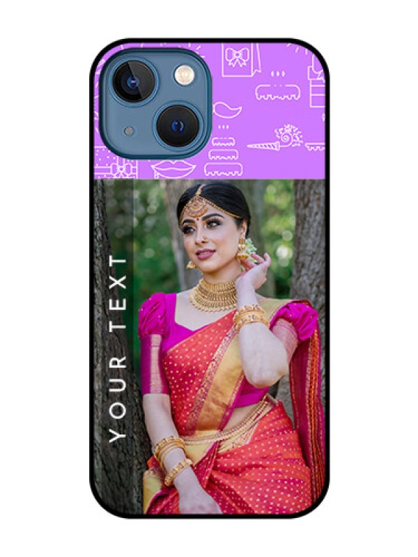 Custom iPhone 13 Mini Custom Glass Mobile Case - Birthday Icons Design