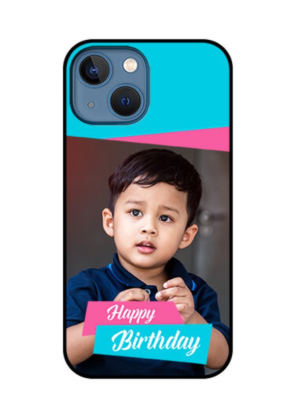 iPhone 13 Mini Personalized Glass Phone Case - Image Holder with 2 Color Design