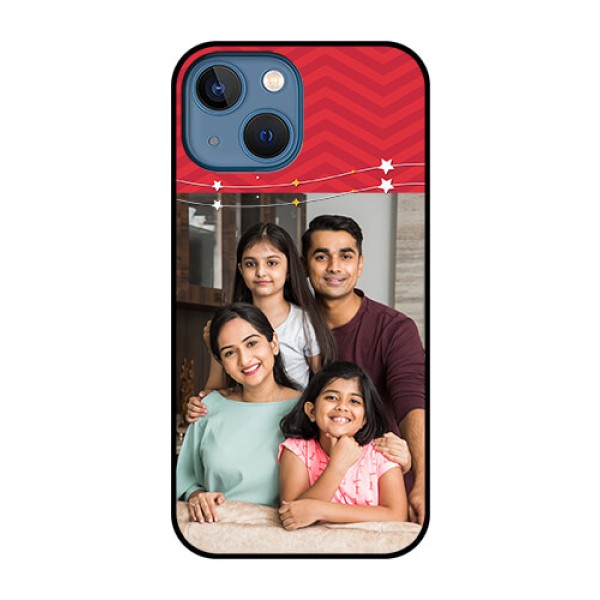 iPhone 13 Mini Personalized Glass Phone Case - Happy Family Design