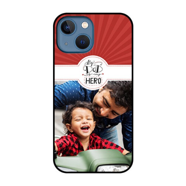 iPhone 13 Mini Photo Printing on Glass Case - My Dad Hero Design