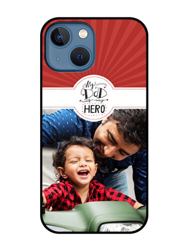 Custom iPhone 13 Mini Photo Printing on Glass Case - My Dad Hero Design