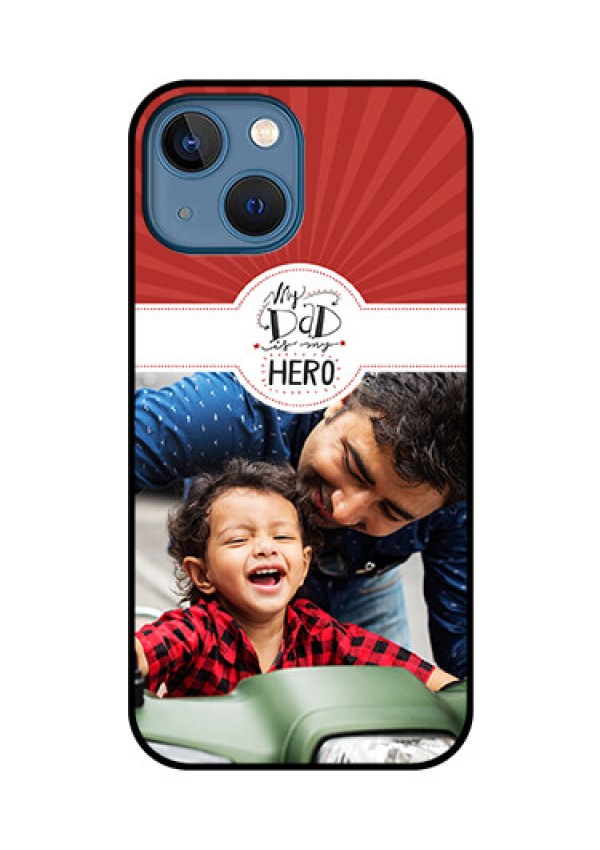 iPhone 13 Mini Photo Printing on Glass Case - My Dad Hero Design