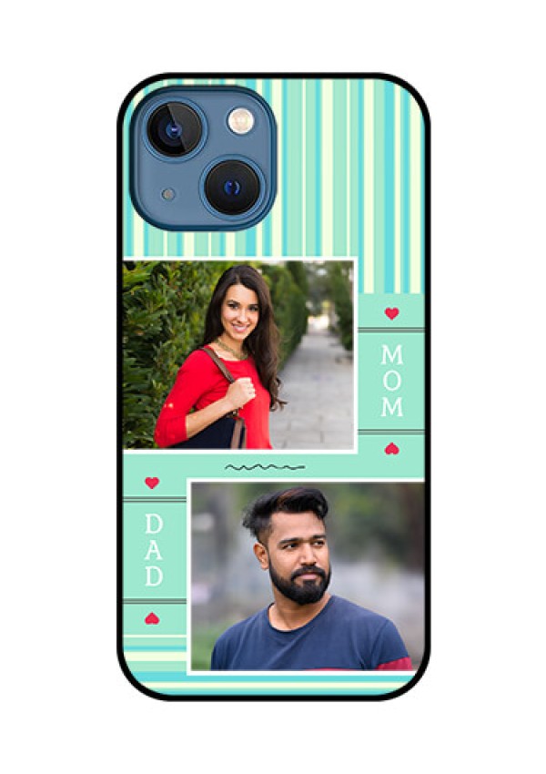 iPhone 13 Mini Custom Glass Phone Case - Mom & Dad Pic Design