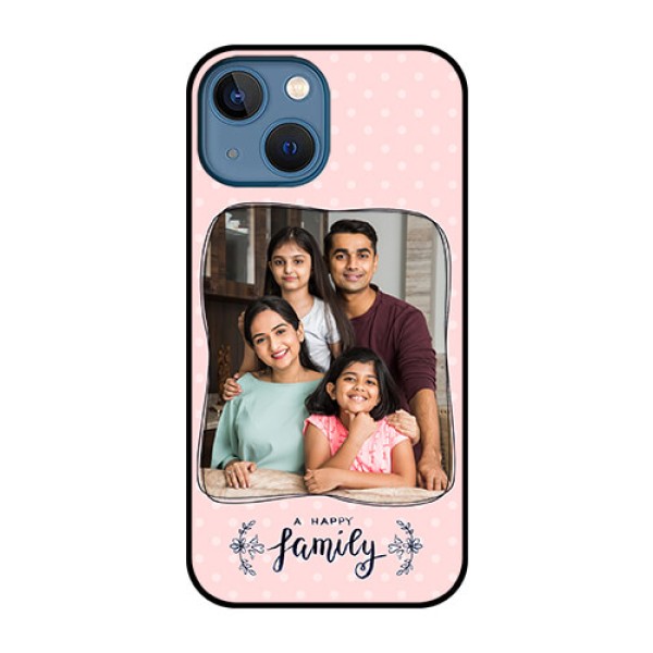 iPhone 13 Mini Custom Glass Phone Case - Family with Dots Design iPhone 13 Mini Custom Glass Phone Case - Family with Dots Design