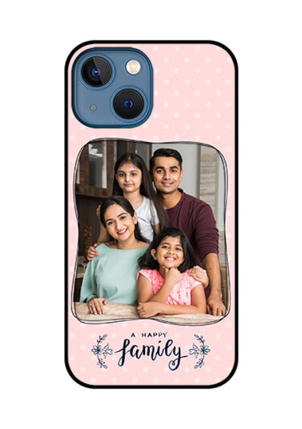 iPhone 13 Mini Custom Glass Phone Case - Family with Dots Design