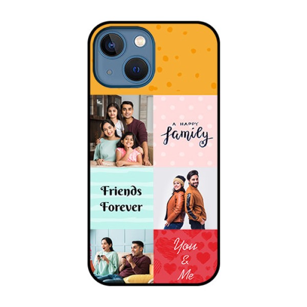 iPhone 13 Mini Personalized Glass Phone Case - Images with Quotes Design