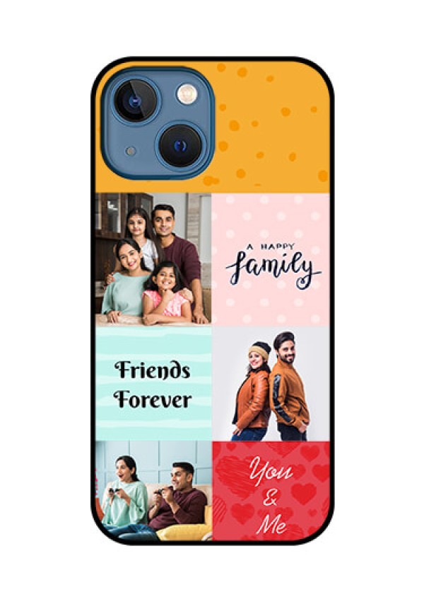 iPhone 13 Mini Personalized Glass Phone Case - Images with Quotes Design