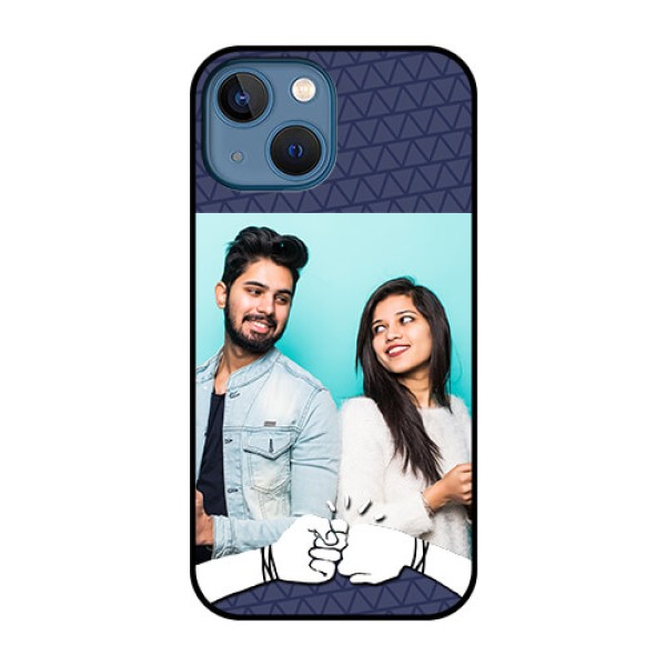 iPhone 13 Mini Photo Printing on Glass Case - with Best Friends Design iPhone 13 Mini Photo Printing on Glass Case - with Best Friends Design