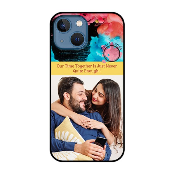 iPhone 13 Mini Custom Glass Mobile Case - Quote with Acrylic Painting Design