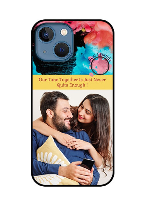 iPhone 13 Mini Custom Glass Mobile Case - Quote with Acrylic Painting Design