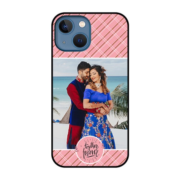 iPhone 13 Mini Personalized Glass Phone Case - Together Forever Design iPhone 13 Mini Personalized Glass Phone Case - Together Forever Design