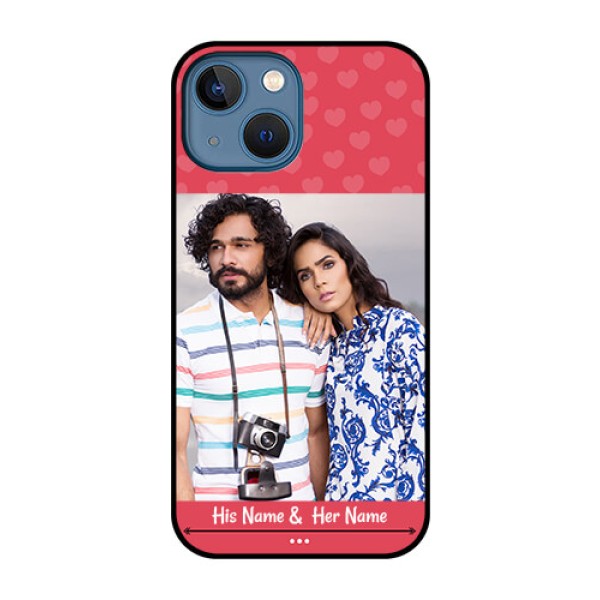 iPhone 13 Mini Photo Printing on Glass Case - Simple Love Design