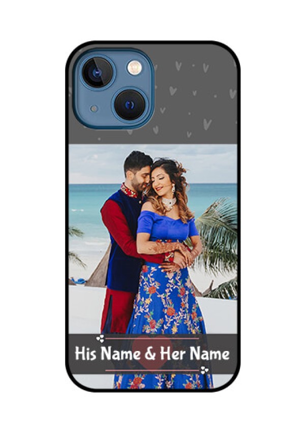 iPhone 13 Mini Custom Glass Mobile Case - Buy Love Design with Photo Online