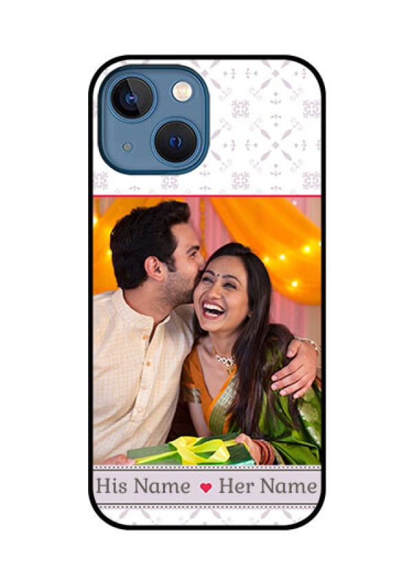 iPhone 13 Mini Custom Glass Mobile Case - with Photo and Ethnic Design
