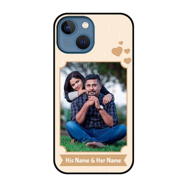 iPhone 13 Mini Custom Glass Phone Case - with confetti love design