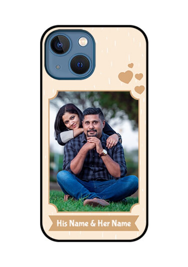 iPhone 13 Mini Custom Glass Phone Case - with confetti love design
